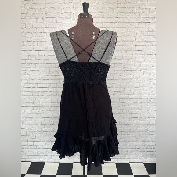 Free People Black Adella Lace Slip Dress medium - Picture 7 of 8